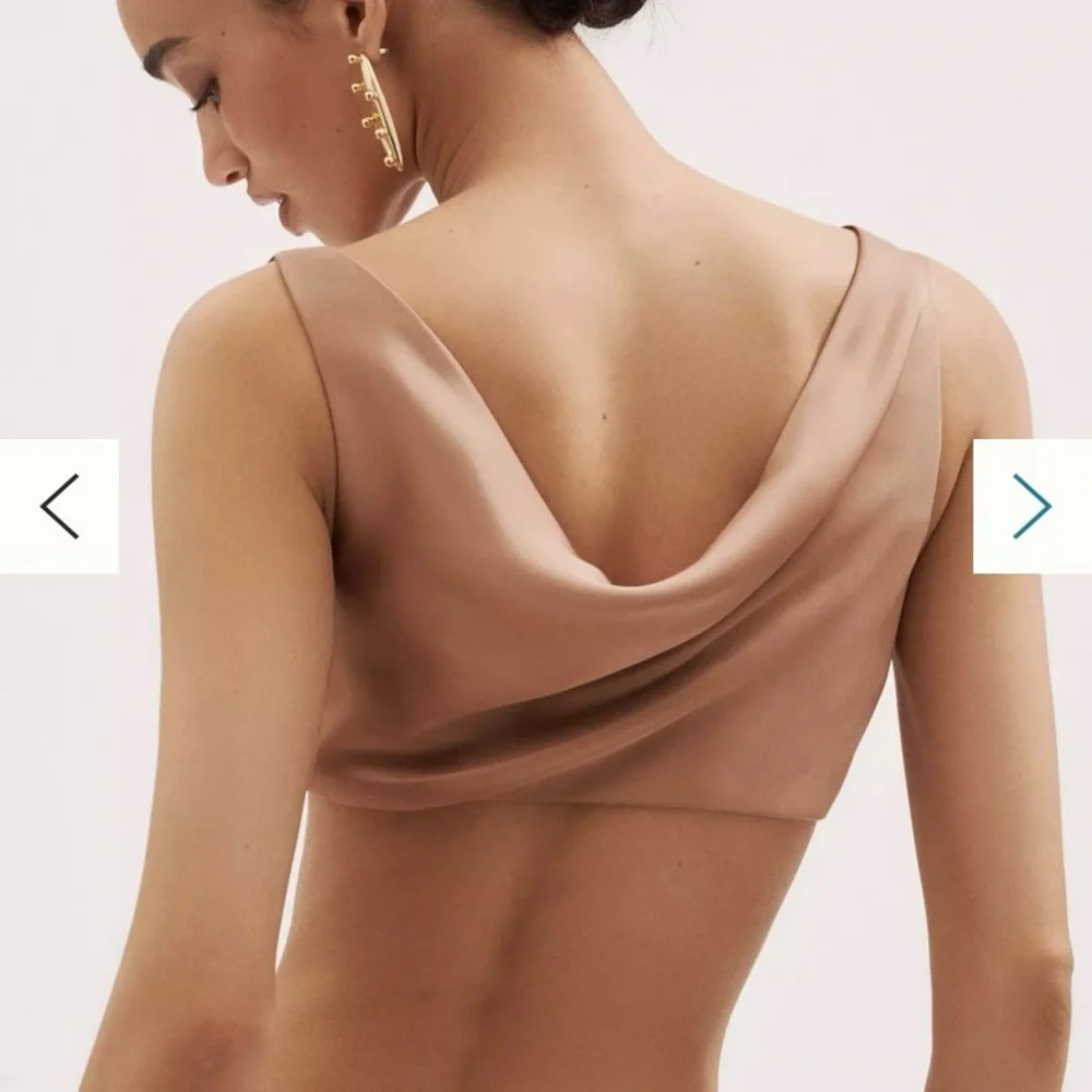 Sleek Satin Crop Top - Picture 2 of 10